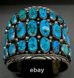 HUGE Vintage Navajo Sterling Silver Turquoise Cuff Bracelet FINAL PRICE DROP