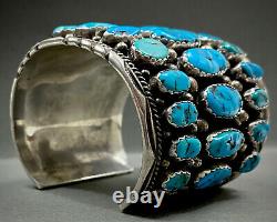 HUGE Vintage Navajo Sterling Silver Turquoise Cuff Bracelet FINAL PRICE DROP