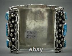 HUGE Vintage Navajo Sterling Silver Turquoise Cuff Bracelet FINAL PRICE DROP