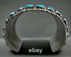 HUGE Vintage Navajo Sterling Silver Turquoise Cuff Bracelet FINAL PRICE DROP