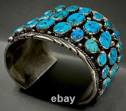 HUGE Vintage Navajo Sterling Silver Turquoise Cuff Bracelet FINAL PRICE DROP