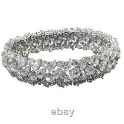 Handmade Cluster Bracelet for Women 925 Sterling silver cz high jewelry estate