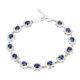 Heated Oval Sapphire 5x4mm Simulated Cz 925 Sterling Silver Bracelet 7 Insches