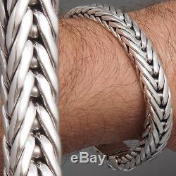 Heavy Braided Handmade Tribal 925 Sterling Silver Mens Bracelet 8.5 9 9.5 10