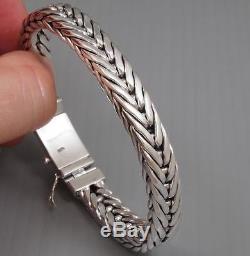 Heavy Braided Handmade Tribal 925 Sterling Silver Mens Bracelet 8.5 9 9.5 10