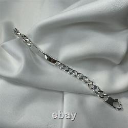 Heavy Curb 925 Sterling Silver 8 Inch Mens ID Bracelet Identity