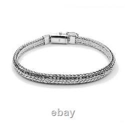 Heavy Handmade 8 mm SNAKE Chain Bracelet in Solid 925 Sterling Silver