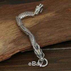 Heavy Men's Solid 925 Sterling Silver Bracelet Link Dragon Chain Jewelry 8.3