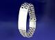 Heavy Solid Sterling Silver 2 Row Curb Link Id Bracelet Handmade In Usa 39 Grams