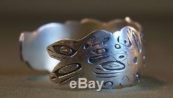 Heavy Very Detail Pacific NW Sterling Silver Bracelet Barry Herem Killer Wales