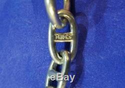 Hermes Sterling Silver Mens Chain d'Ancre Bracelet 10 Inches 73.6 grams