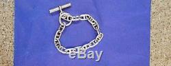 Hermes Sterling Silver Mens Chain d'Ancre Bracelet 10 Inches 73.6 grams