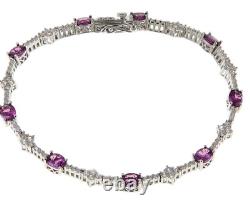 Hsn Sterling Silver Oval Purple Garnet And White Zircon 7 Bracelet