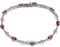 Hsn Sterling Silver Oval Purple Garnet And White Zircon 7 Bracelet
