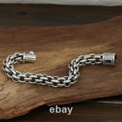 Huge Heavy Men's Solid 925 Sterling Silver Bracelet Link Chain Loop Jewelry 8.5