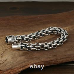 Huge Heavy Men's Solid 925 Sterling Silver Bracelet Link Chain Loop Jewelry 8.5