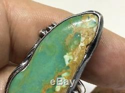 Huge Old Pawn Men's Vintage Navajo Royston Turquoise Sterling Silver Ring (s 8)