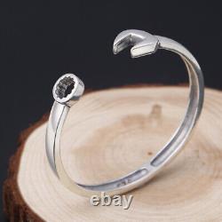 I07 Bangle Modern Tool Wrench 2 1/16in Sterling Silver 925