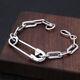 I07 Bracelet 7 7/8in Silver 925 Anchor Chain With Safety Pin