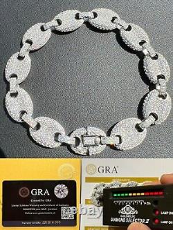 ICED Moissanite Gucci Link Bracelet 12mm Hip Hop 925 Silver Pass Diamond Tester