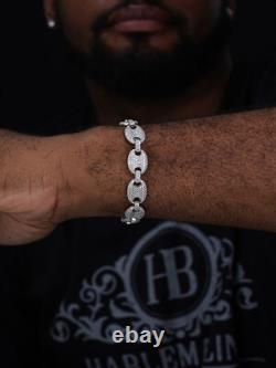 ICED Moissanite Gucci Link Bracelet 12mm Hip Hop 925 Silver Pass Diamond Tester
