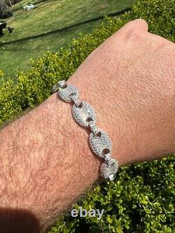 ICED Moissanite Gucci Link Bracelet 12mm Hip Hop 925 Silver Pass Diamond Tester