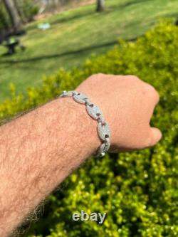 ICED Moissanite Gucci Link Bracelet 12mm Hip Hop 925 Silver Pass Diamond Tester
