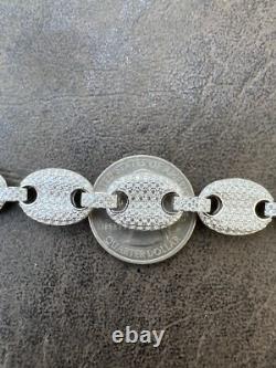 ICED Moissanite Gucci Link Bracelet 12mm Hip Hop 925 Silver Pass Diamond Tester