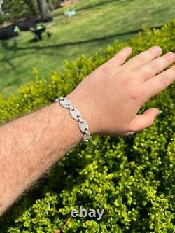 ICED Moissanite Gucci Link Bracelet 12mm Hip Hop 925 Silver Pass Diamond Tester