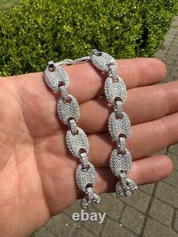 ICED Moissanite Gucci Link Bracelet 12mm Hip Hop 925 Silver Pass Diamond Tester