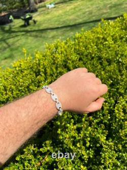 ICED Moissanite Gucci Link Bracelet 12mm Hip Hop 925 Silver Pass Diamond Tester