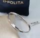 Ippolita Glamazon 7mm Sterling Silver Faceted Bangle Bracelet Brand New W Tags