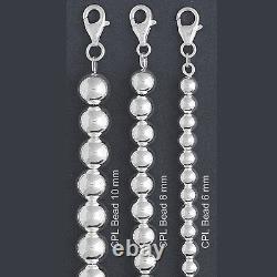 ITALY Sterling Silver CPL BEAD Chain Necklace-BEAD Bracelet- Ball Chain (720)