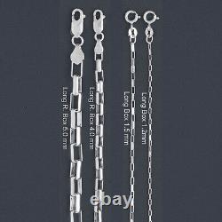 ITALY Sterling Silver LONG BOX Chain Necklace/Bracelet-ROUND-LONG BOX Chain