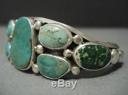 Important Verdy Jake Royston Green Turquoise Vintage Sterling Silver Bracelet