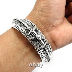 Indian Artisan Handmade Jewelry Solid 925 Sterling Oxidized Silver Ethnic Bangle