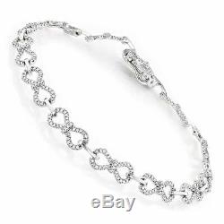 Infinity Bracelet Women's 14k White Gold Over 7Ct Round Cut VVS1 Diamond 7.25