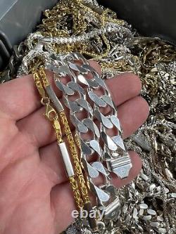 Italian 925 Sterling Silver Chains/Bracelets For Repair Repolish Scrap Melt