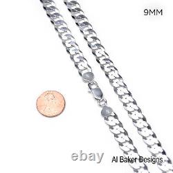 Italy 925 SOLID Sterling Silver CURB CUBAN Chain Necklace or Bracelet