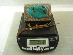 JOE H. QUINTANA Cochita Sterling Silver Huge Turquoise Ketoh Bow Guard Bracelet