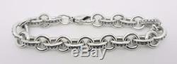 James Avery Sterling Silver Beaded Cable Charm Bracelet 7.25 Lb-c1860