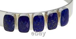 Jay King Sterling Silver Faceted Lapis 5-stone Cuff Bracelet. 6-3/4