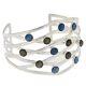 Jay King Sterling Silver Labradorite & Blue Opal Cuff Bracelet. 6-3/4