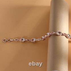 Jewelry Gifts for Women 925 Sterling Silver Morganite Bracelet Size 7.25 Ct 3.7