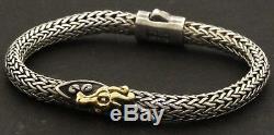 John Hardy 18K gold/Sterling silver woven dragon bracelet
