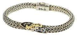 John Hardy 18K gold/Sterling silver woven dragon bracelet