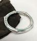 John Hardy. 925 Sterling Silver 10mm Wide Bamboo Bangle Bracelet Sz M Withjh Pouch