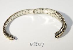 John Hardy Ayu Dot Sterling Silver & 18kt Gold Hinged Leaf Bracelet