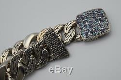 John Hardy Gemstone Large Curb Link Bracelet Sterling Silver RARE No Reserve