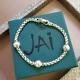 John Hardy Jai Sukhothai Hammered Bead Sterling Silver Bracelet Size Medium 7.5